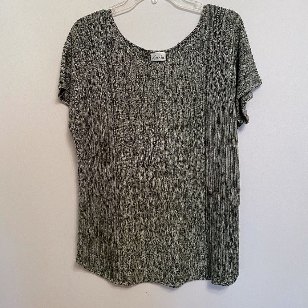 Kim Rogers Black and Gray Women's Sweater Size 2X